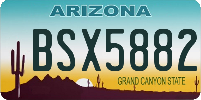 AZ license plate BSX5882