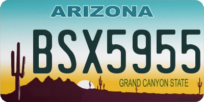 AZ license plate BSX5955