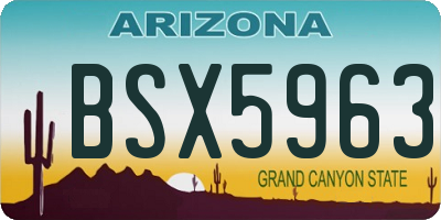 AZ license plate BSX5963