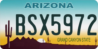 AZ license plate BSX5972