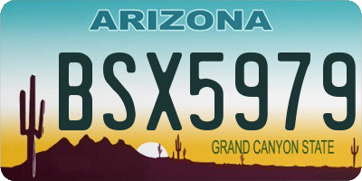AZ license plate BSX5979