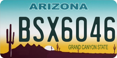 AZ license plate BSX6046