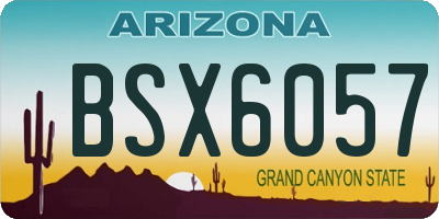 AZ license plate BSX6057