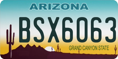 AZ license plate BSX6063