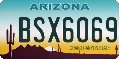 AZ license plate BSX6069
