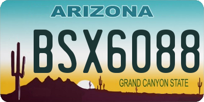 AZ license plate BSX6088