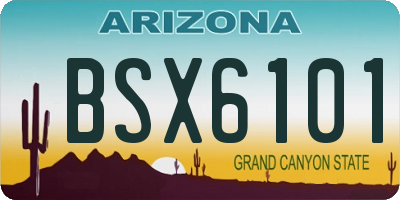 AZ license plate BSX6101