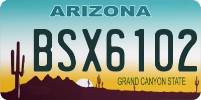 AZ license plate BSX6102