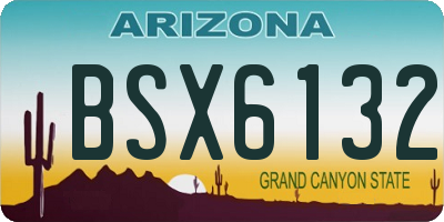 AZ license plate BSX6132