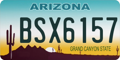 AZ license plate BSX6157