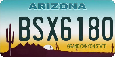 AZ license plate BSX6180