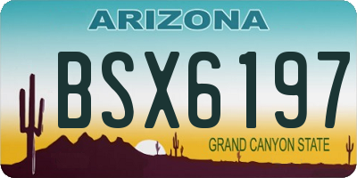 AZ license plate BSX6197