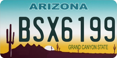 AZ license plate BSX6199