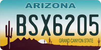 AZ license plate BSX6205