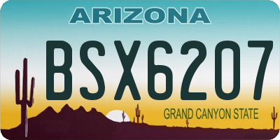 AZ license plate BSX6207