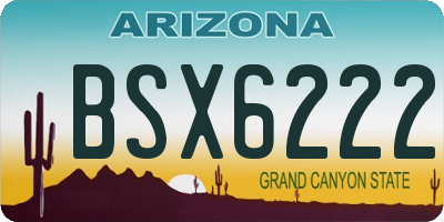 AZ license plate BSX6222