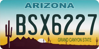 AZ license plate BSX6227