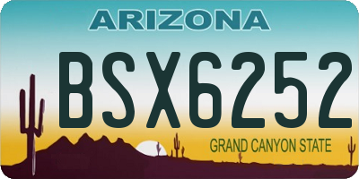 AZ license plate BSX6252