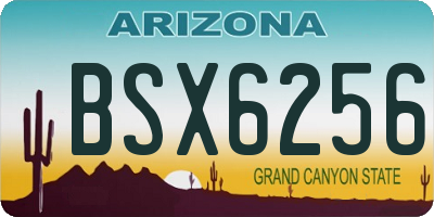 AZ license plate BSX6256