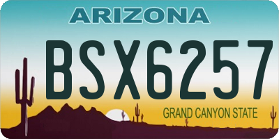 AZ license plate BSX6257
