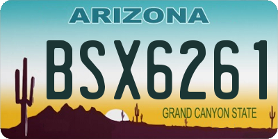 AZ license plate BSX6261
