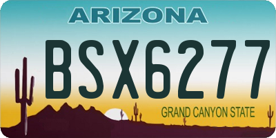 AZ license plate BSX6277