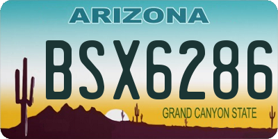 AZ license plate BSX6286