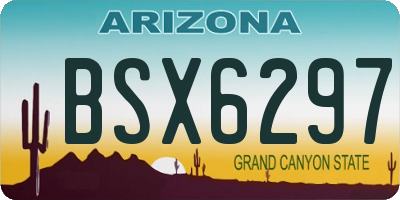 AZ license plate BSX6297