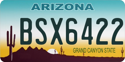 AZ license plate BSX6422