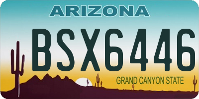 AZ license plate BSX6446