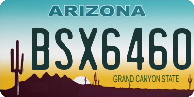 AZ license plate BSX6460