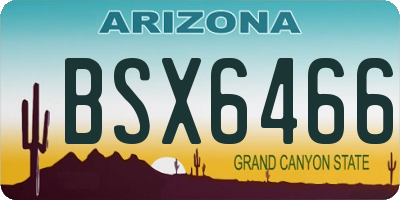 AZ license plate BSX6466