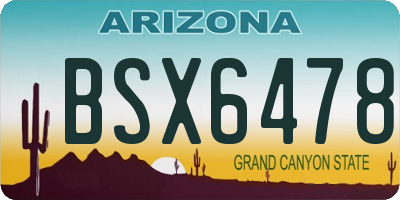 AZ license plate BSX6478