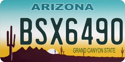 AZ license plate BSX6490