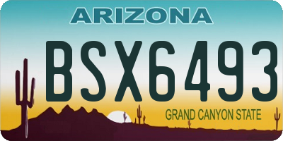 AZ license plate BSX6493