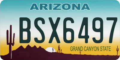 AZ license plate BSX6497