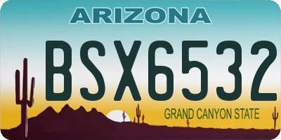 AZ license plate BSX6532