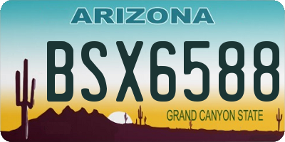 AZ license plate BSX6588