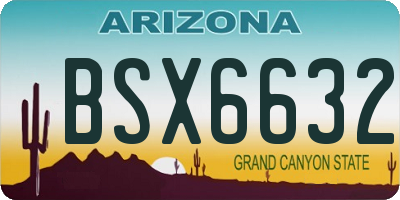 AZ license plate BSX6632