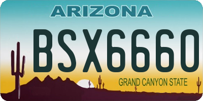 AZ license plate BSX6660