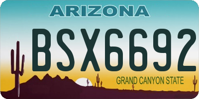 AZ license plate BSX6692