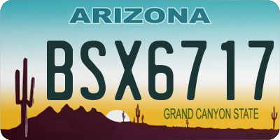 AZ license plate BSX6717