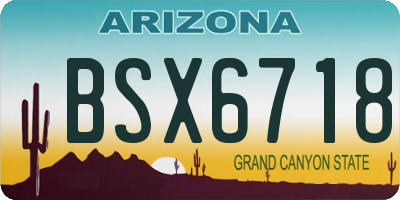 AZ license plate BSX6718