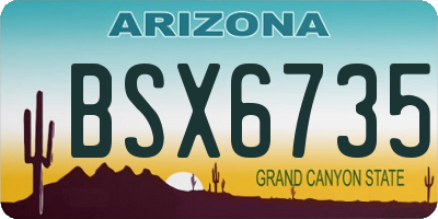 AZ license plate BSX6735