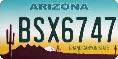 AZ license plate BSX6747