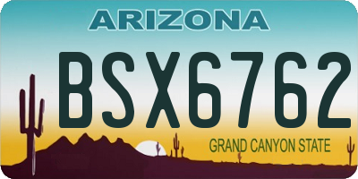 AZ license plate BSX6762
