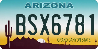 AZ license plate BSX6781