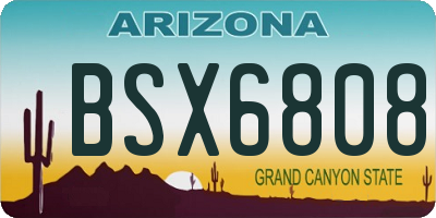 AZ license plate BSX6808