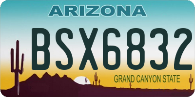 AZ license plate BSX6832