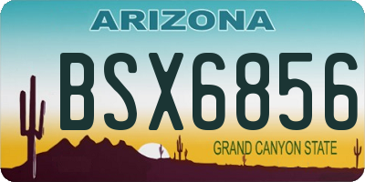 AZ license plate BSX6856